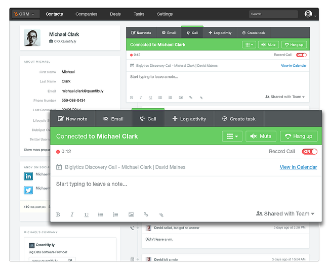 HubSpot CRM platform