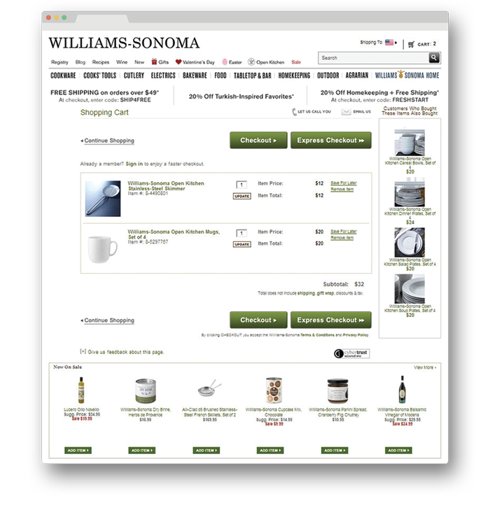 cross sell checkout process 