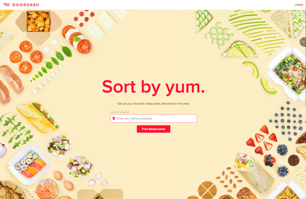 Door Dash - example of good website design