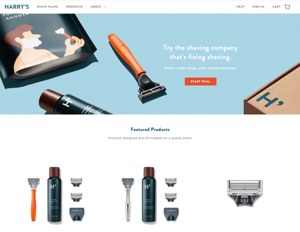 harry's - example of good website design