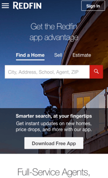 redfin - example of good website design