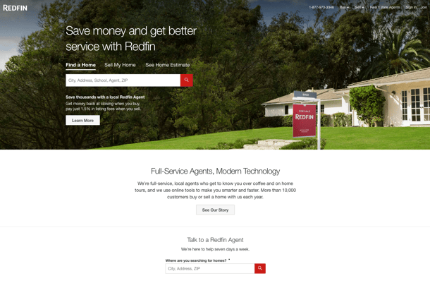 Redfin - example of good website design