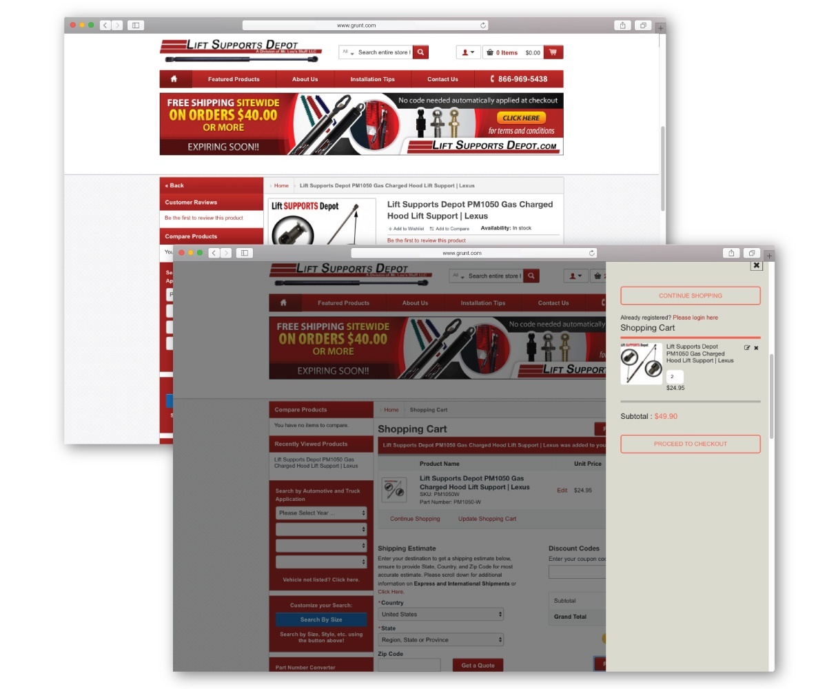 Lift Supports Depot eCommerce Case Study - EYEMAGINE